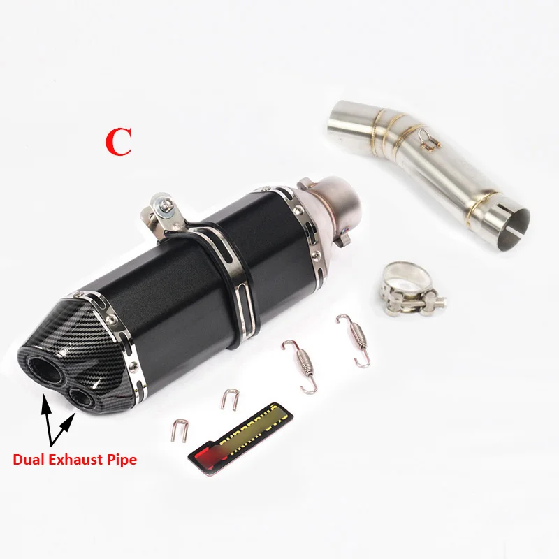 C Слипоны CB500 CB500X CB500F мотоциклетные выхлопные трубы с двойным наконечником среднего звенья трубы для Honda CBR500 CB500X CB500F - Цвет: C