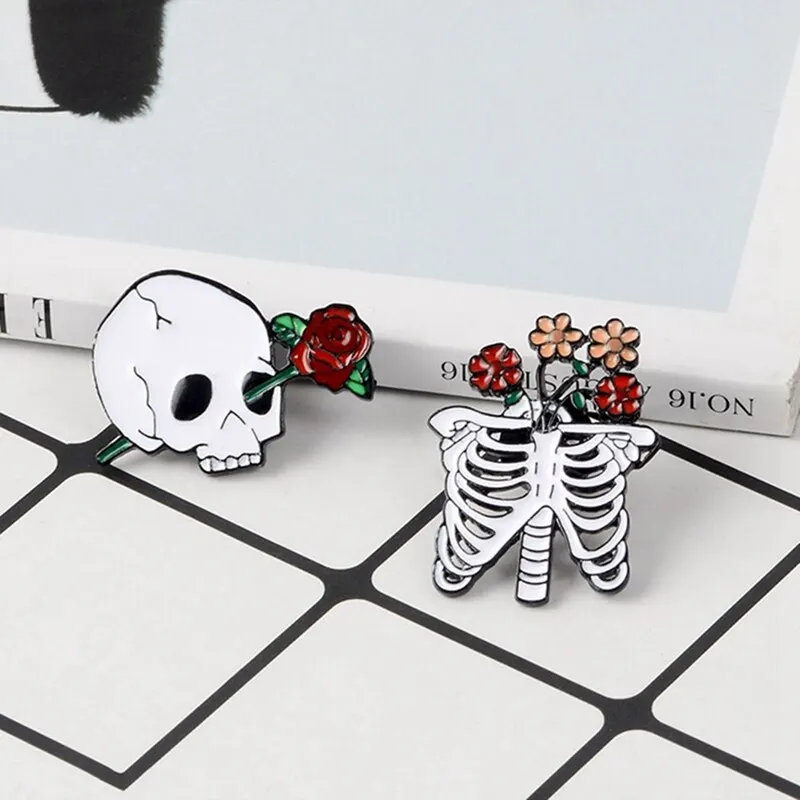 

Skull Rose Brooch Joker Metal Badge Brooch Accessories Clothes Icon T-Shirt Clothes Bag Backpack DIY Personality