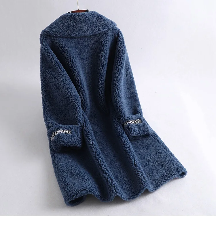 Abrigos mujer invierno шерстяное зимнее пальто, Женское пальто из овечьей шерсти с меховым воротником, верхняя одежда, настоящая цена, одежда