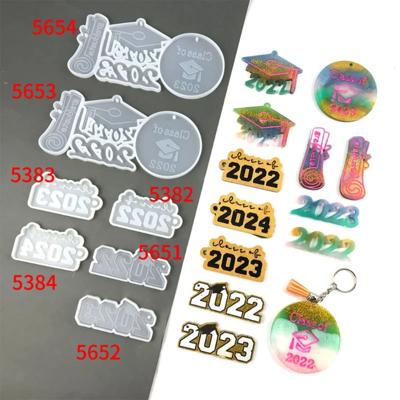 

N58F Diy Crystal Epoxy Mold 2023 Graduation Season Hat Present Resin Keychain Pendant Jewelry Accessories Silicone Mold
