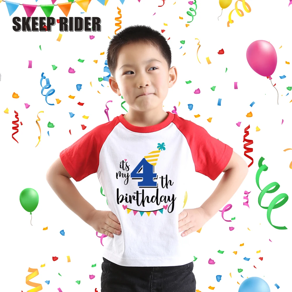 Летние красные реглан с коротким рукавом для маленьких мальчиков футболка детей