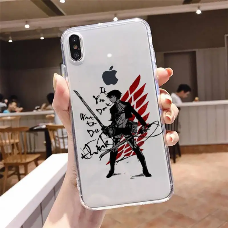 

Attack On Titan Anime Japanese Phone Cases Transparent soft For iphone 5 5s 5c se 6 6s 7 8 11 12 plus mini x xs xr pro max