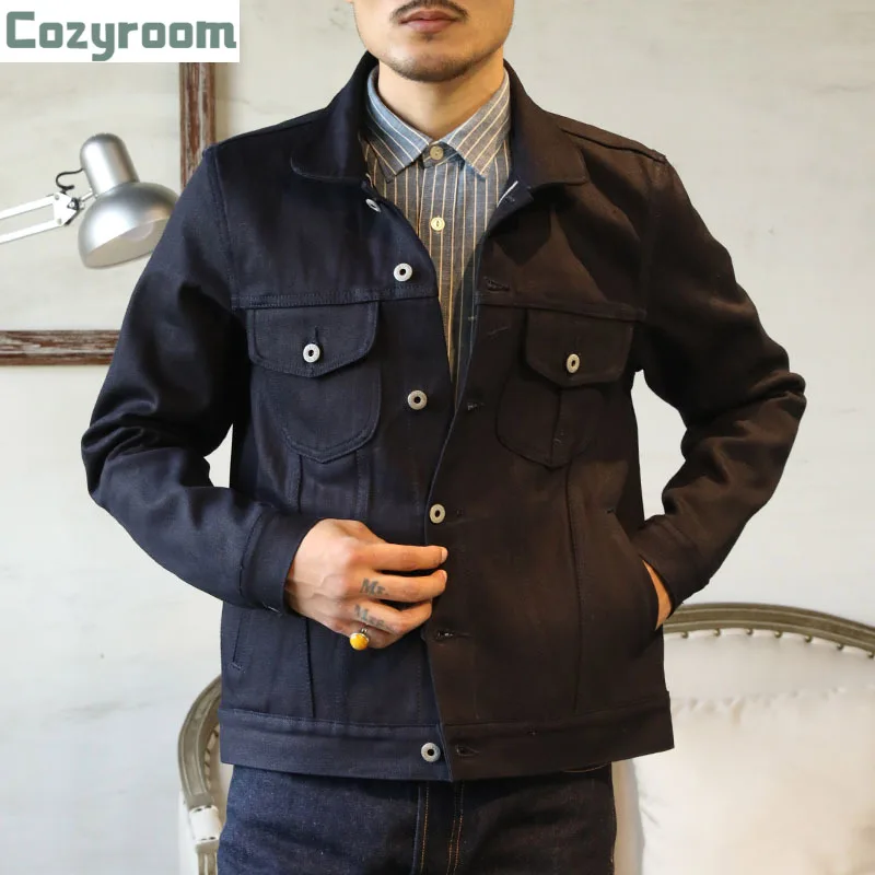 

RGT-0008 Read Description! Asian Size 14 Oz Cotton Jacket Casual Stylish Raw Unwashed Denim Coat