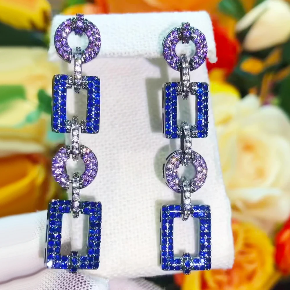 

missvikki Hip hop Punk Square Pendant Earrings for Women Girl Daily Bridal Wedding Party Jewelry High Quality Christmas present