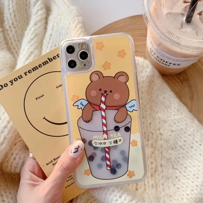 Для iPhone 11 Pro X XR XS Max 8 7 Plus динамические Пузырьковые перламутровые ЖИДКИЕ ТЕНИ блестящий чехол - Цвет: 4