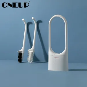ONEUP силиконовая щетка для унитаза, Настенная или напольная TPR нейлоновая щетка для унитаза, двойная щетка для унитаза, набор аксессуаров для ванной комнаты
