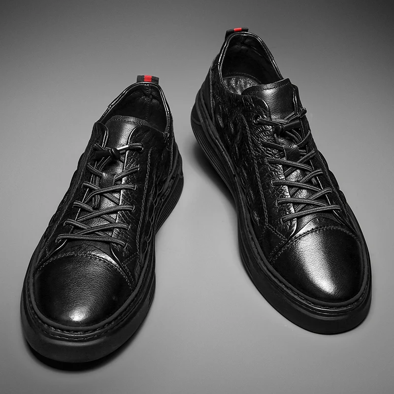 Кроссовки мужские легкие с крокодиловым узором Повседневная Удобная дышащая