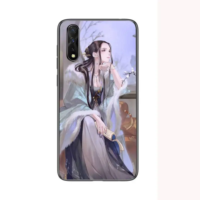 

Chinese Art Girl Phone Case For Huawei Mate 9 10 20 X 30 40 Lite Pro Cover Fundas Coque