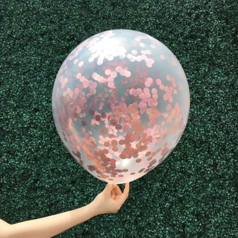 

1Pc 12/18/36 Inches Transparent Latex Round Balloons Inflatable Glitter Confetti baby children Birthday Party toys balls