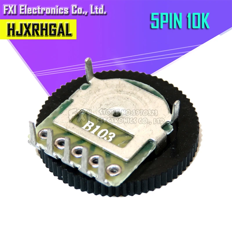 

5pcs Double Gear tuning potentiometer B103 10K 5Pin 16*2mm Dial Potentiometer