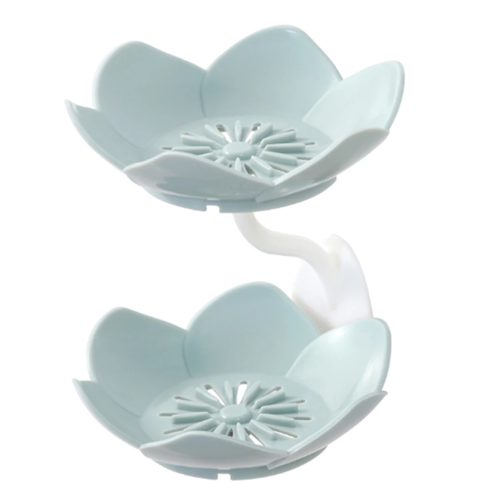 

Flower Soap Box Kitchen Household Bathroom Storage Box Wall-Mounted Shower Tray Drain Storage Box Double Household Products