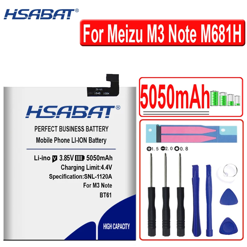 Аккумулятор HSABAT 5050 мАч BT61 для Meizu M3 Note M681H M681 L681H L Версия Мобильный