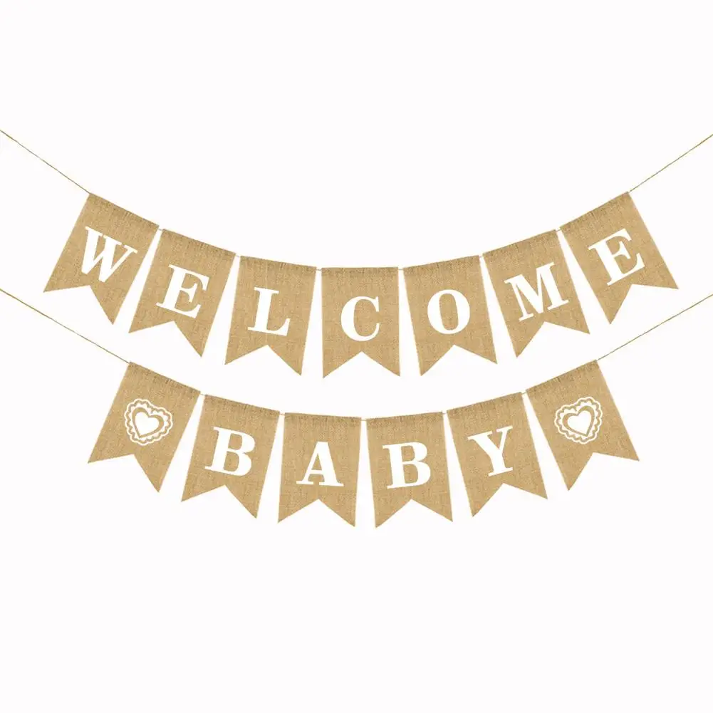 

Welcome Baby Banner Baby Shower Banner Bunting Garland for Baby Shower Party Celebration