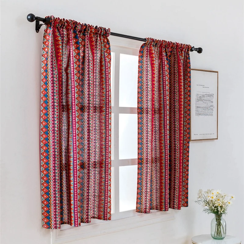 Плотные термоизолированные шторы с принтом в клетку и полоску короткие карманы