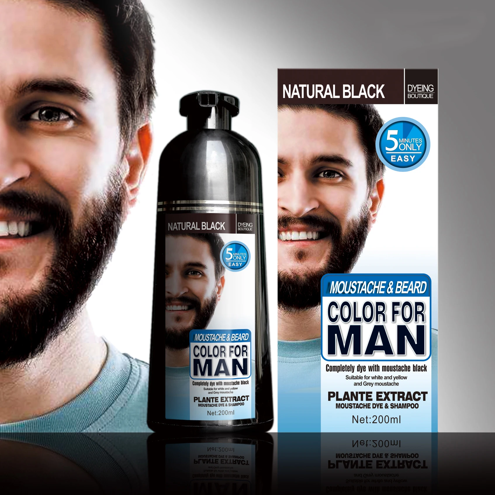 

100% Natural Beard Dye Cream Men Mustache Beard Cream Natural Black Dye Wax Fast Color Long Lasting Black Beard Care Tint Cream