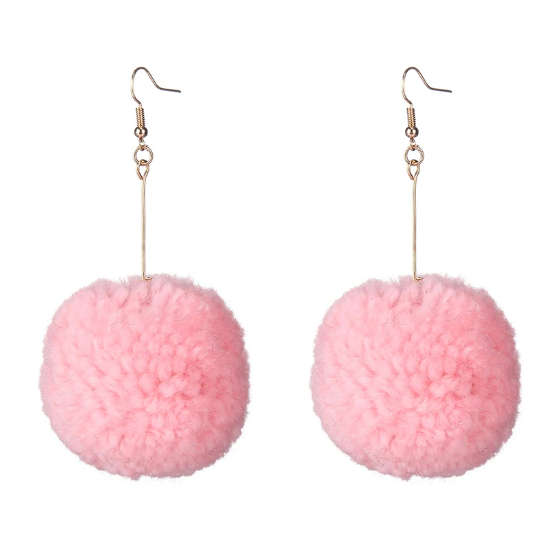 Серьги-подвески в виде плюшевых шариков 16 цветов | Украшения и аксессуары