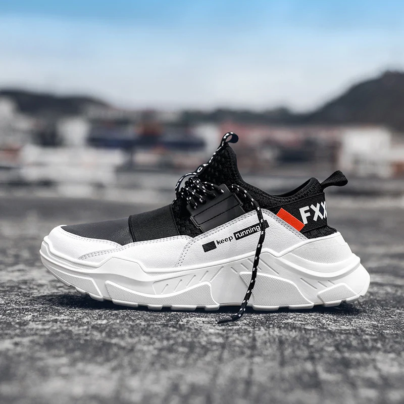 Мужские кроссовки на толстой подошве дышащие для бега большие размеры 39 47