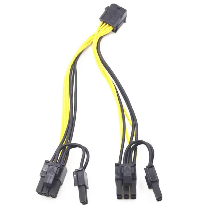 PCIE CPU Female 8P к двойному штекеру 8/6 + 2Pin видеокарта кабель питания для майнинга
