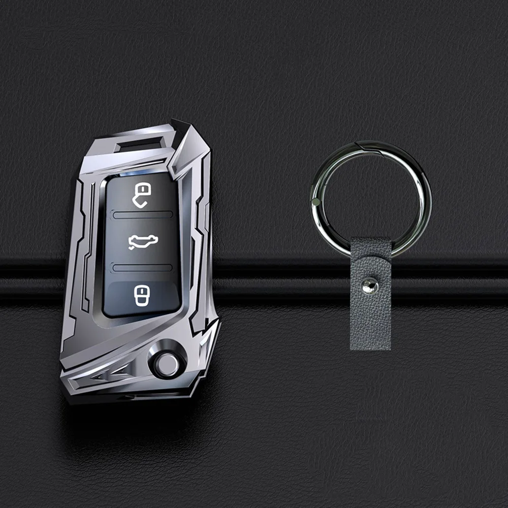 

Silver Zinc Alloy Car Key Case Cover For VW Volkswagen Beetle Passat Tiguan Touran Jetta MK1-MK6 Golf GTI/Rabbit/R Car Styling