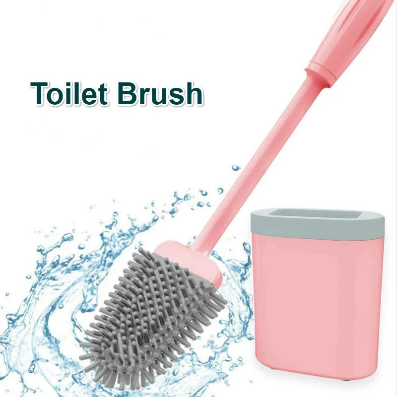 Новая силиконовая Гибкая щетка для унитаза с держателем многофункциональная