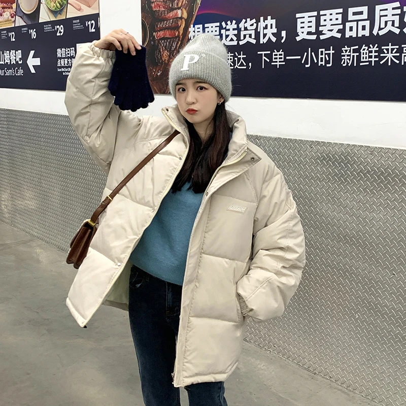 Winter Oversize Cotton Jacket Women Thick Down Padded Bubble Coat Female Plus Size Casual Loose Stand Collar Short Parka Mujer