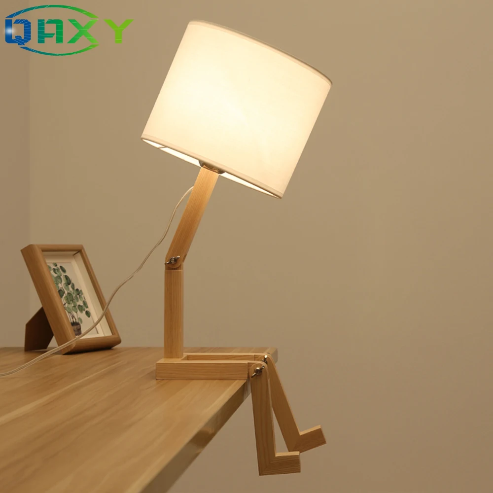 В комплекте с светодиодный лампы Крытый деревянный Новинка Настольная лампа