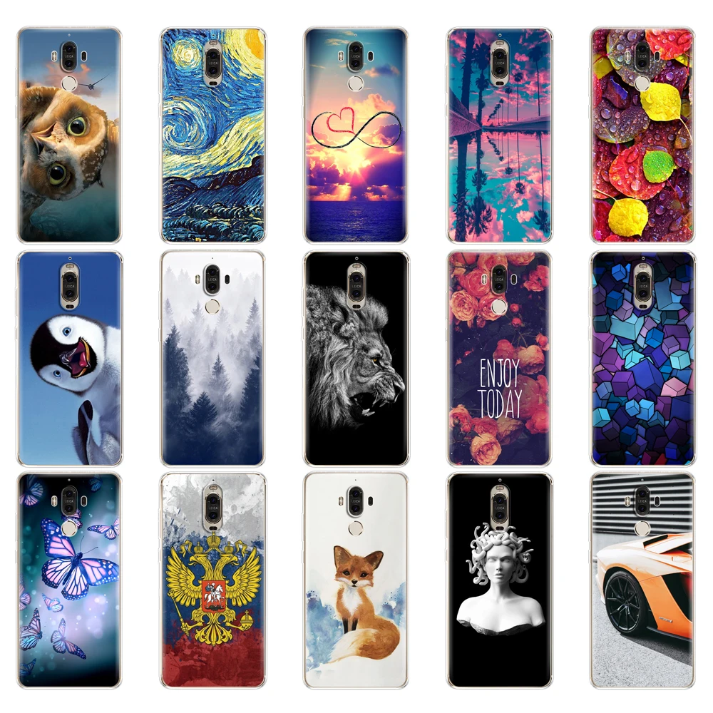 Силиконовый чехол для Huawei Mate 9 мягкий из ТПУ задняя крышка телефона huawei pro Кожаные