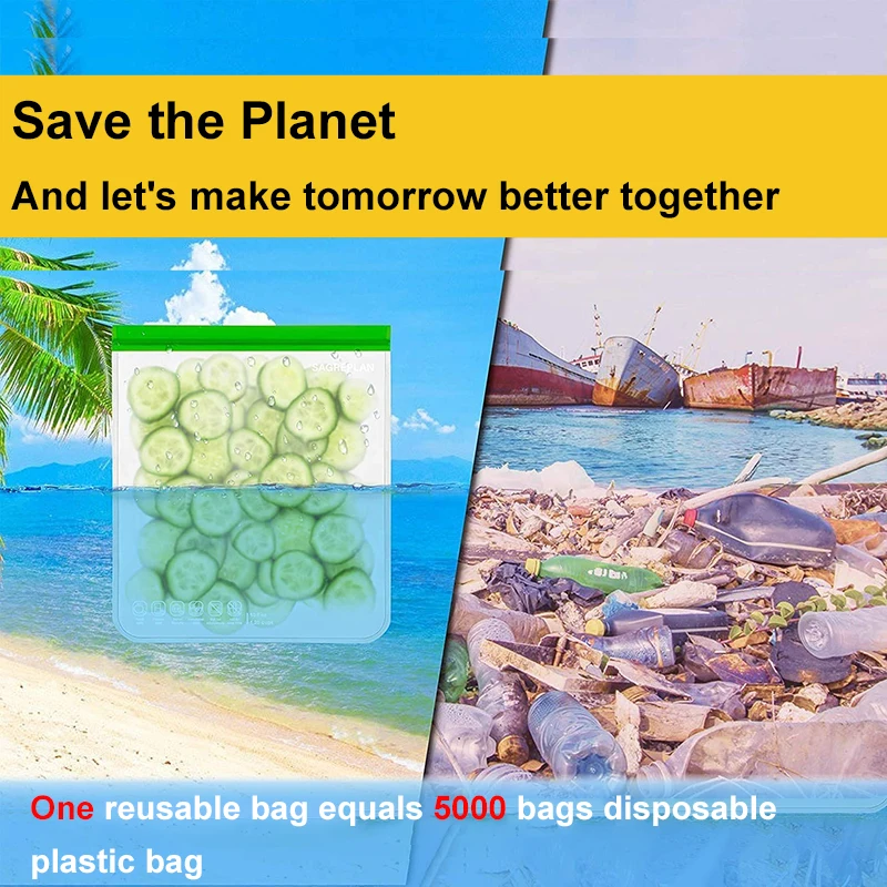 Силиконовый Пакет для хранения продуктов BEEMAN многоразовый пакет сохранения