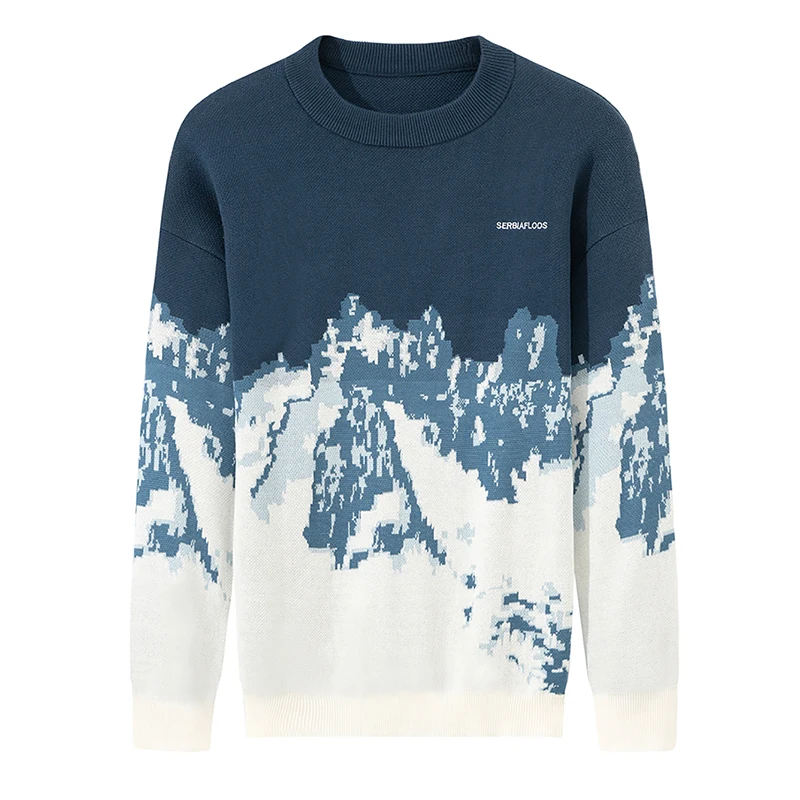 

Varsanol O Neck Men Winter Sweaters Pullover Oversized Korean Fashions Sweater Man/Women Vintage Moutain Homme Clothing Harajuku