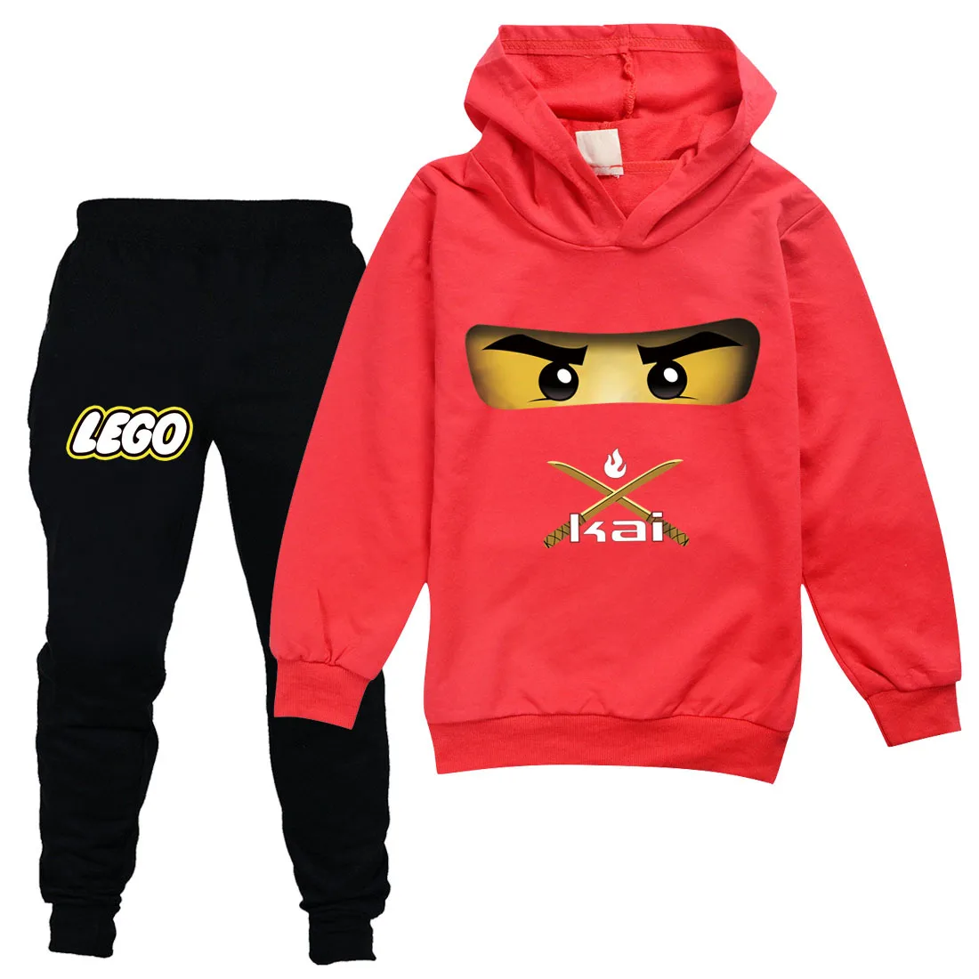 2-15Y Одежда для детей весна-осень Набор одежды Ninja Kids с капюшоном для мальчиков+Брюки 2 шт. Комплект тренировочного костюма Девочки Повседневная верхняя одежда.