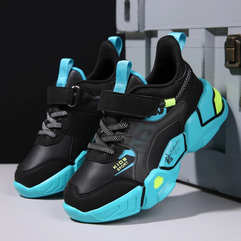 

New Luxury Boys Sneakers Kids Shoes Black Children Fashion Shoe Designer Shoes Kids Boy Leather Kid School Sport Trainers