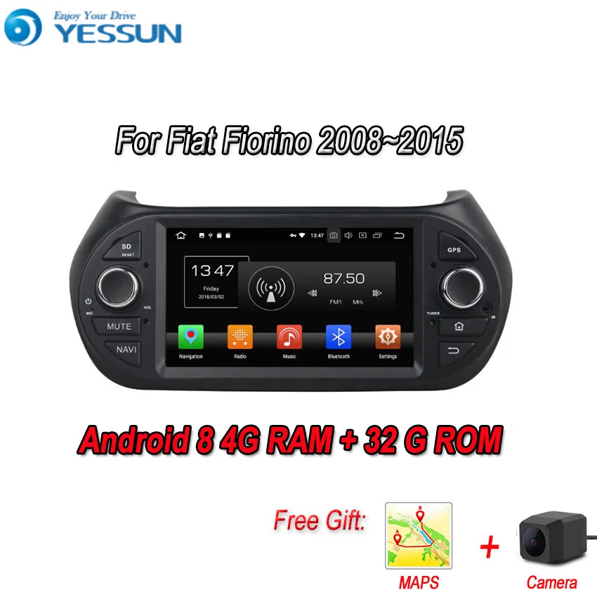 YESSUN Android 9. 0 4G RAM для Fiat Fiorino Qubo Автомобильный навигатор GPS мультимедийный плеер mirror
