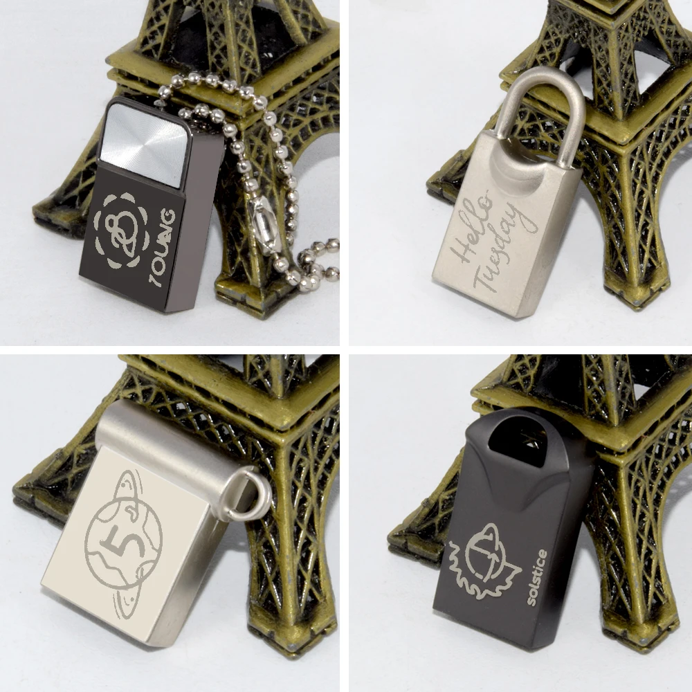 20 шт./лот мини USB 2 0 флэш-накопитель 128 Гб 64 ГБ 32 8 металлический флеш-накопитель