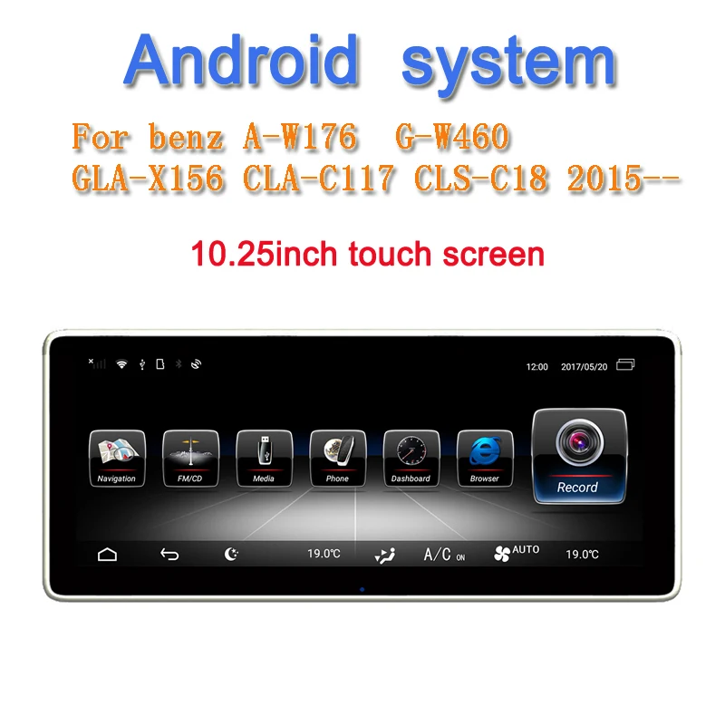 10,2" Android 9,0 автомобильный мультимедийный плеер для Mercedes benz класс W176 G класс W460 GLA X156 CLA C117 CLS C18