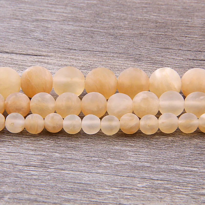 Yellow Matte Watermelon Tourmaline Beads Frost Round Stone beads Loose Spacer For Jewelry Making 6 8 10 12MM Bracelet 15'' |