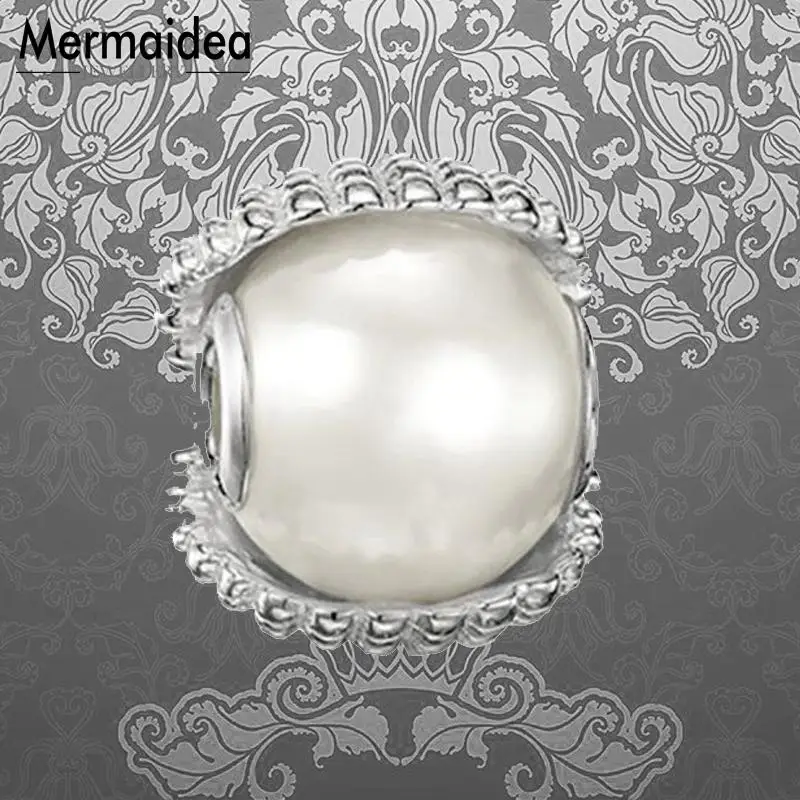 Бусины сделай сам жемчужная раковина с отверстием 5 мм модное посеребренное