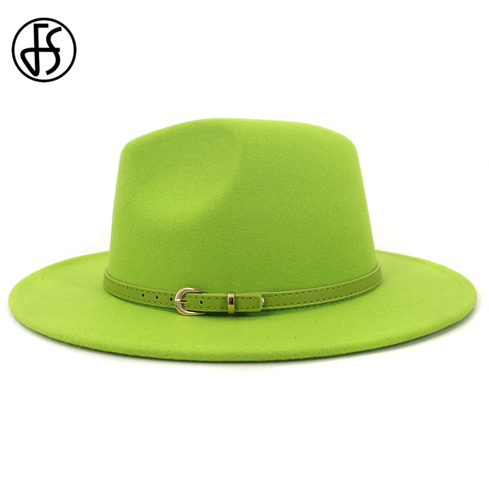 Женская/Мужская шерстяная шляпа FS винтажная широкая в стиле пэчворк с зеленым