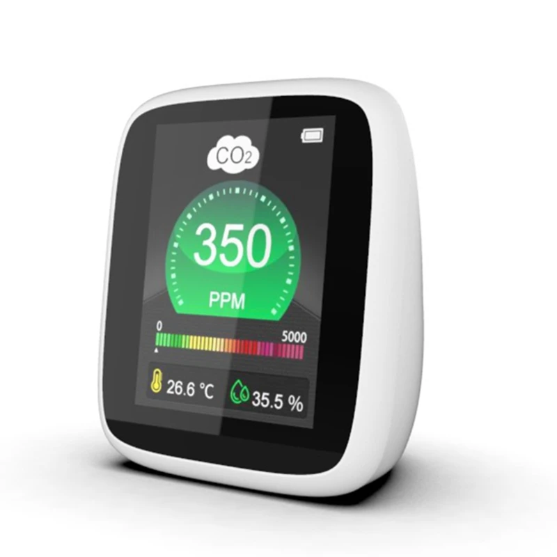 

CO2 Detector Carbon Dioxide Air Quality Tester for CO2 Real-Time Data with Alarm Set for Greenhouse, Room, Hospitals, , HX6C