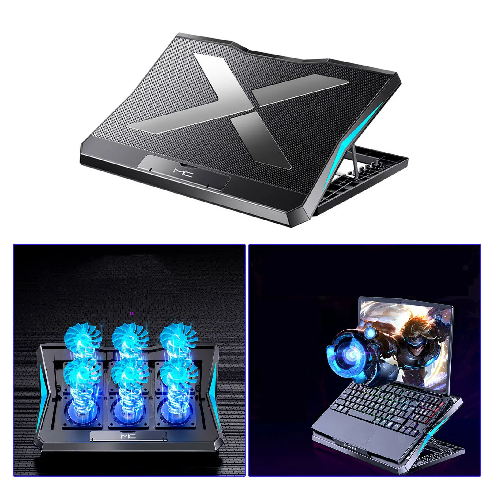 

Портативная охлаждающая подставка для ноутбука с 2 USB-портами