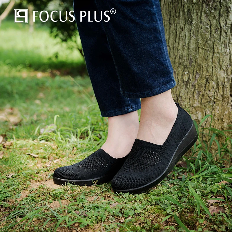 

Focusplus 2020 Autumn Women Flats Sneakers Shoes Platform Shoes Mesh Breathable Shoes Outdoor Casual Flat Shoes D105