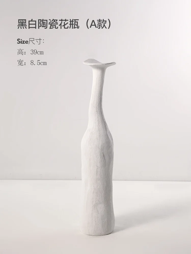 

Nordic Black and White Ceramic Vase Decoration Home Decor Modern Large Vase Table Bedroom Living Room Decoration Household Gifts