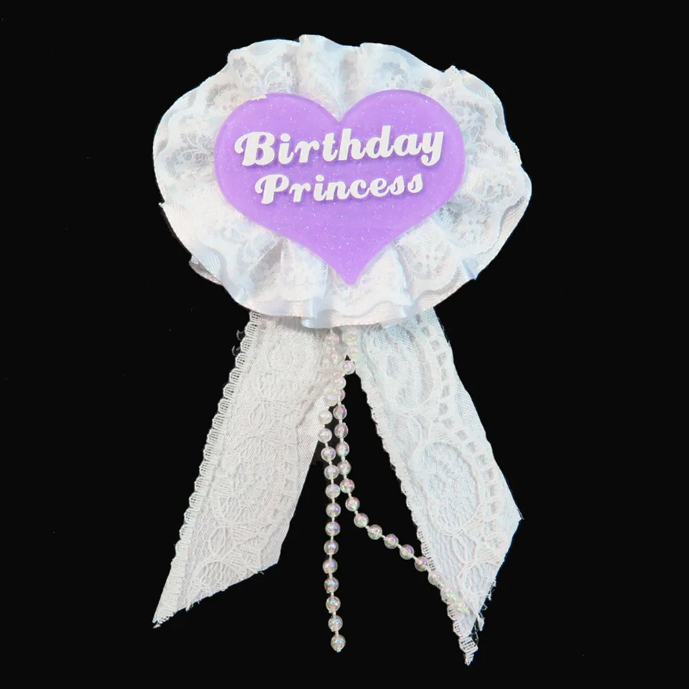 6 шт. фиолетовые блестящие значки белая кружевная лента брошь Подружка невесты