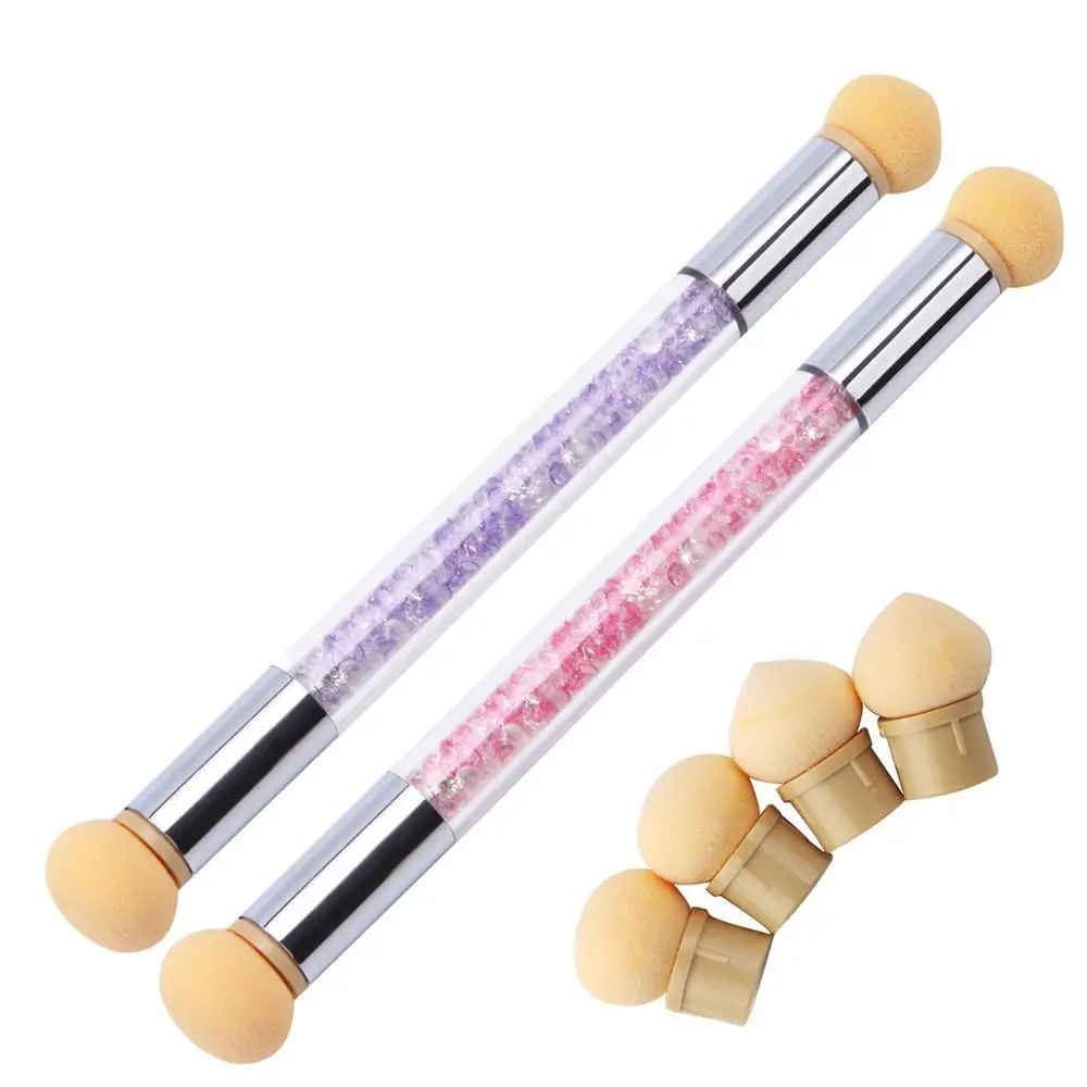 1 Набор градиентная кисть для ногтей инструмент дизайна 4 сменных силикагеля