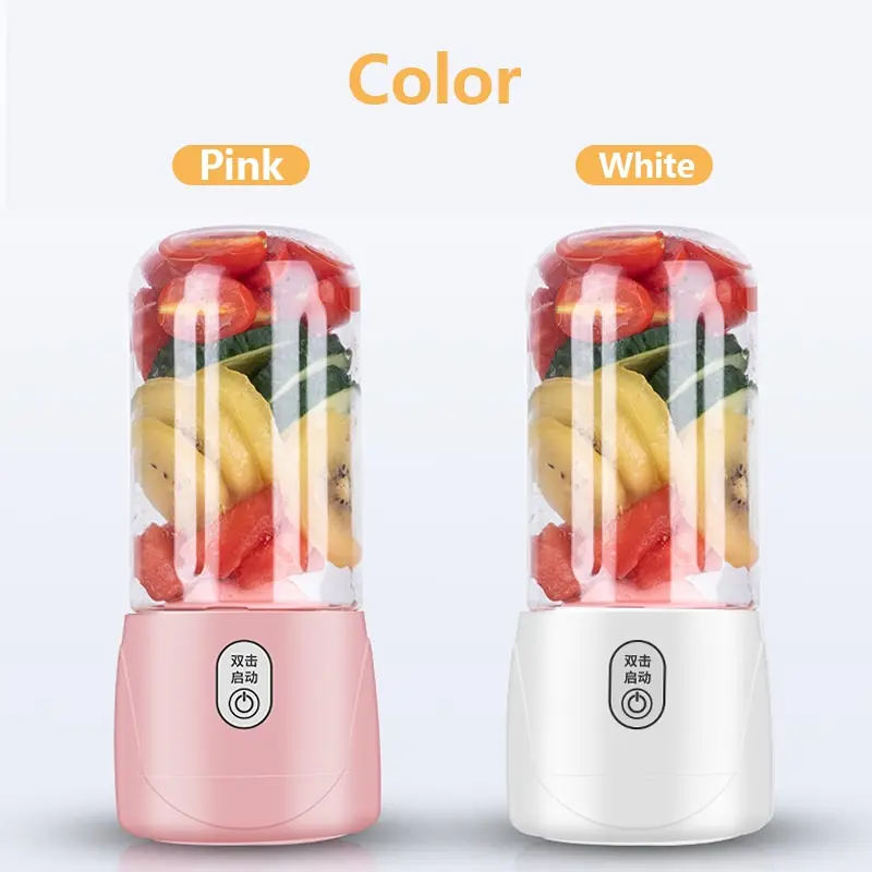 

400ml 6 Blades Mini Portable Electric Fruit Juicer USB Rechargeable Smoothie Maker Blender Machine Sports Bottle Juicing Cup
