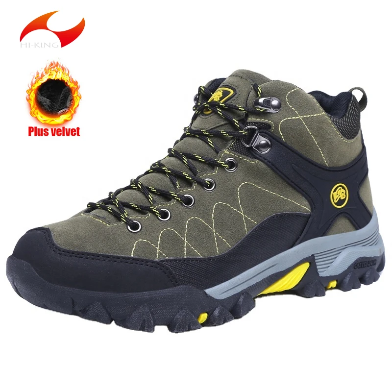 

Outdoor Plus velvet Mountaineering Safety Shoes Men Women Snow Boots Winter Sports Shoes Waterproof Leather Boots Botas hombre