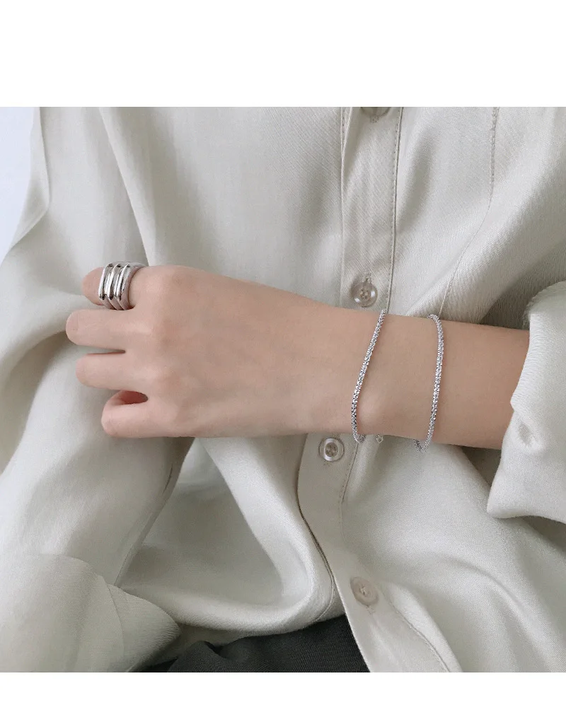 SHANICE Genuine 925 Sterling Silver Chain Punk Temperament small star cauliflower Bracelets for Women Fashion Simple Wrist
