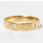Ювелирные изделия для пар, Простые полые кольца с изображением дикой Золотой Звезды, Луны, ювелирные изделия, аксессуары для путешествий, 2021
