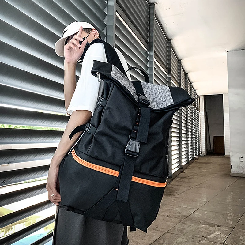 Rolltop Sport Training Bag Basketball Athletic Bag Multifunctional Gym Fitness Backpack Femme Men Sneaker Travel Bag Sportsbag