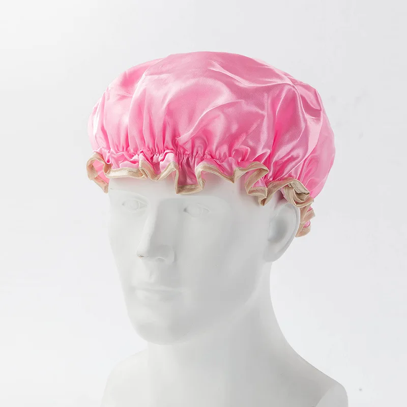 

Shower waterproof Caps kitchen hat dust-proof smoke-proof hood set shampoo shower cap thick cute Double Layer Bath Shower Hair