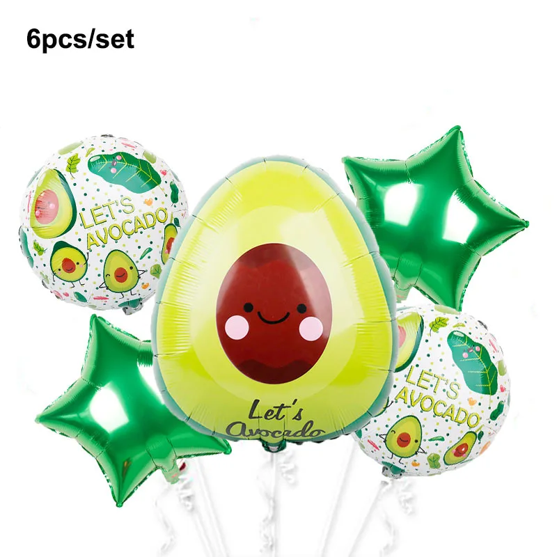 6 шт. набор фруктов алюминиевая пленка воздушный шар Летние фрукты Гавайские